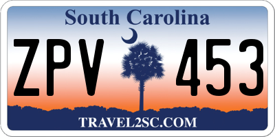 SC license plate ZPV453