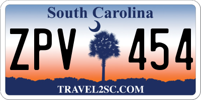 SC license plate ZPV454