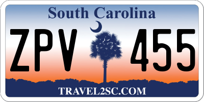 SC license plate ZPV455