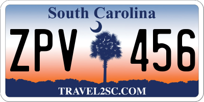 SC license plate ZPV456