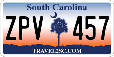 SC license plate ZPV457