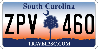 SC license plate ZPV460