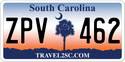 SC license plate ZPV462