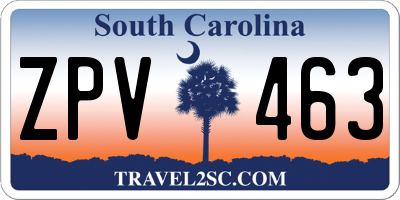 SC license plate ZPV463