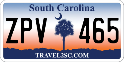 SC license plate ZPV465