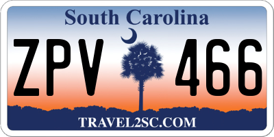 SC license plate ZPV466
