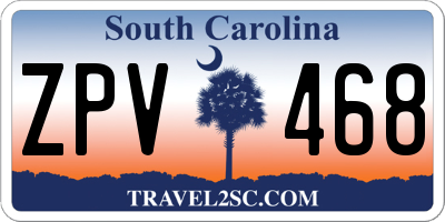 SC license plate ZPV468
