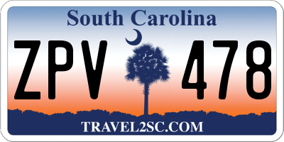 SC license plate ZPV478
