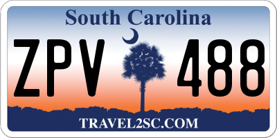 SC license plate ZPV488