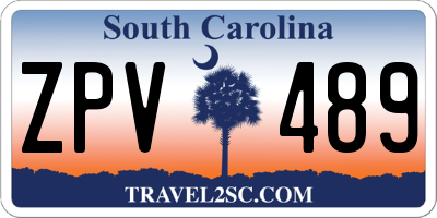 SC license plate ZPV489