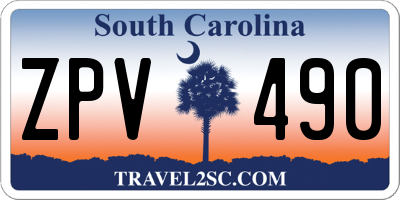 SC license plate ZPV490