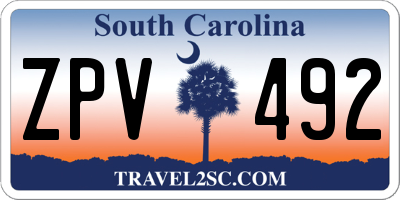 SC license plate ZPV492