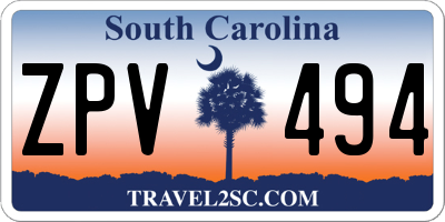 SC license plate ZPV494
