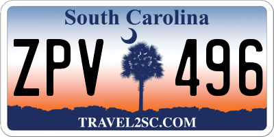 SC license plate ZPV496