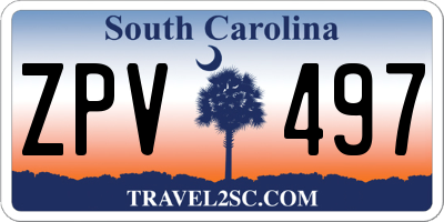 SC license plate ZPV497