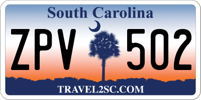 SC license plate ZPV502