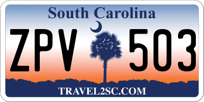 SC license plate ZPV503
