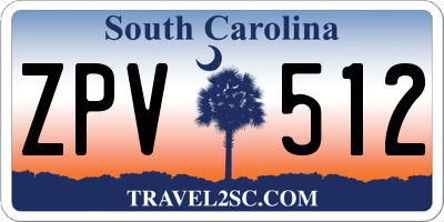SC license plate ZPV512