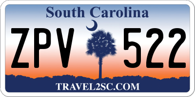 SC license plate ZPV522