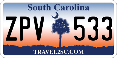 SC license plate ZPV533