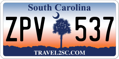 SC license plate ZPV537