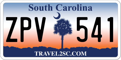 SC license plate ZPV541