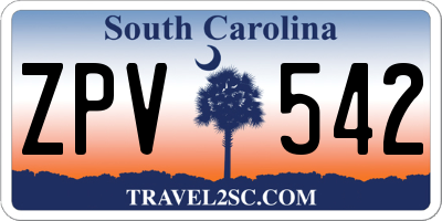 SC license plate ZPV542