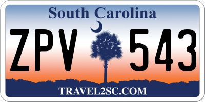 SC license plate ZPV543