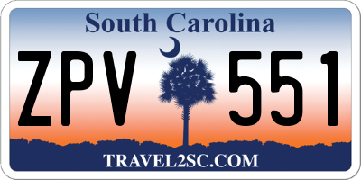 SC license plate ZPV551
