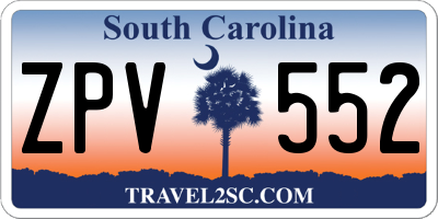 SC license plate ZPV552