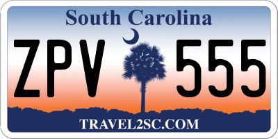 SC license plate ZPV555