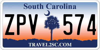 SC license plate ZPV574
