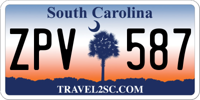 SC license plate ZPV587