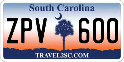 SC license plate ZPV600