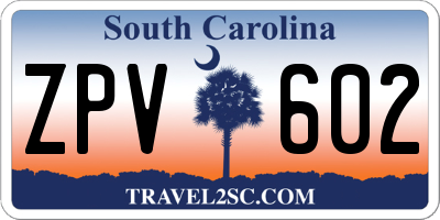 SC license plate ZPV602