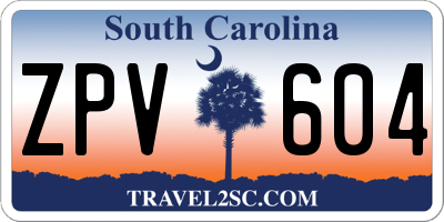 SC license plate ZPV604