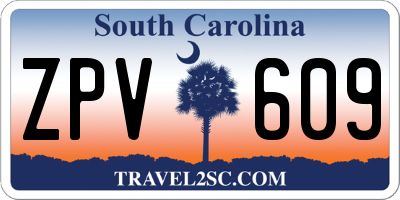 SC license plate ZPV609