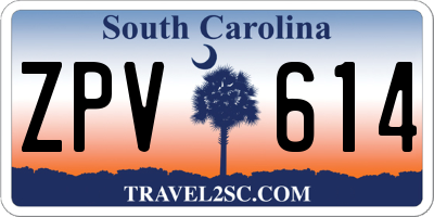 SC license plate ZPV614