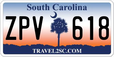 SC license plate ZPV618