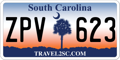 SC license plate ZPV623