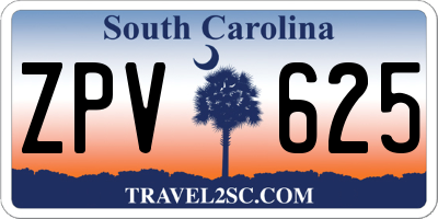 SC license plate ZPV625