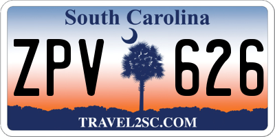 SC license plate ZPV626