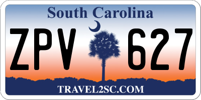 SC license plate ZPV627