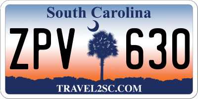 SC license plate ZPV630