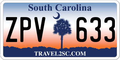 SC license plate ZPV633