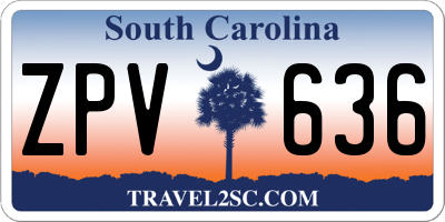 SC license plate ZPV636