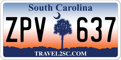 SC license plate ZPV637