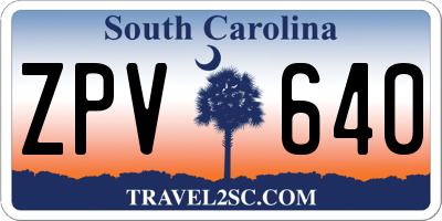 SC license plate ZPV640