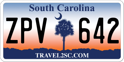 SC license plate ZPV642