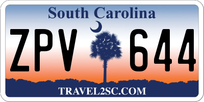 SC license plate ZPV644